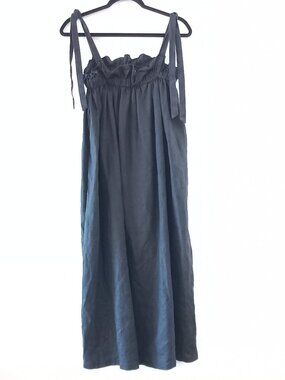 A BRONZE AGE black linen sundress